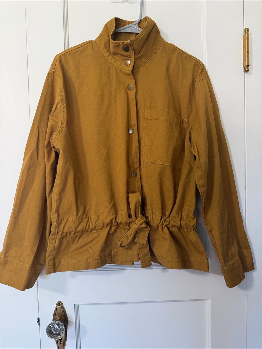 dip Mustard Drawstring Waist Utility Jacket